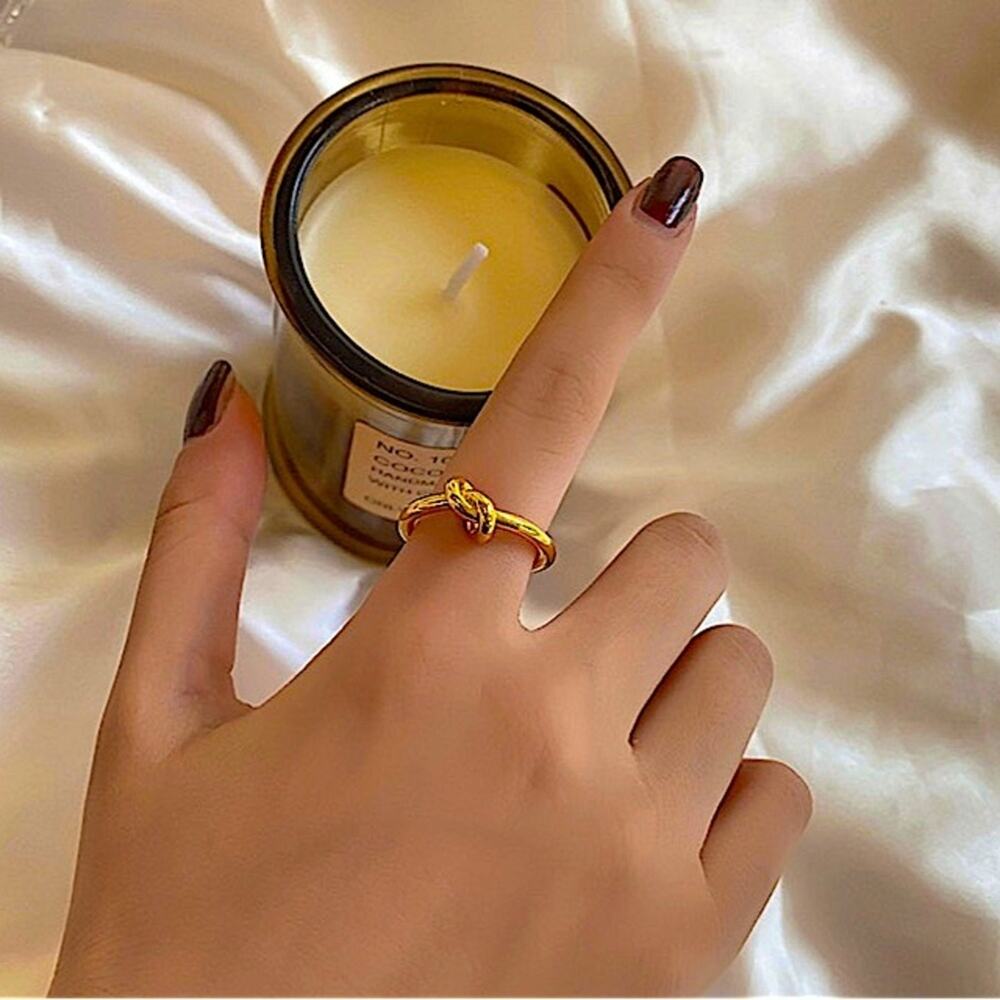 Knot Tie Gold Plated Bangle Cuff Bracelet - Picture 15 of 15